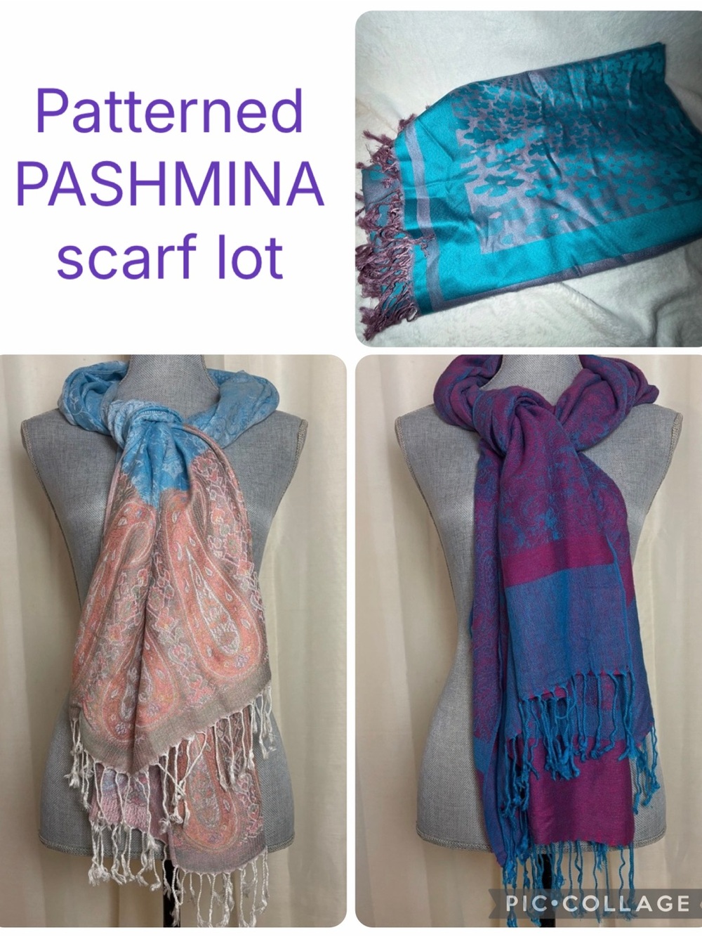 Patterned pashmina scarf lot